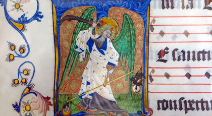 Archangel Michael, illuminated manuscript, Germany
