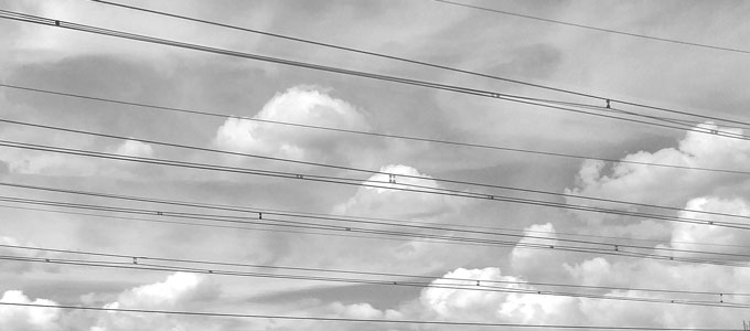 clouds through electric railway wires, NJ